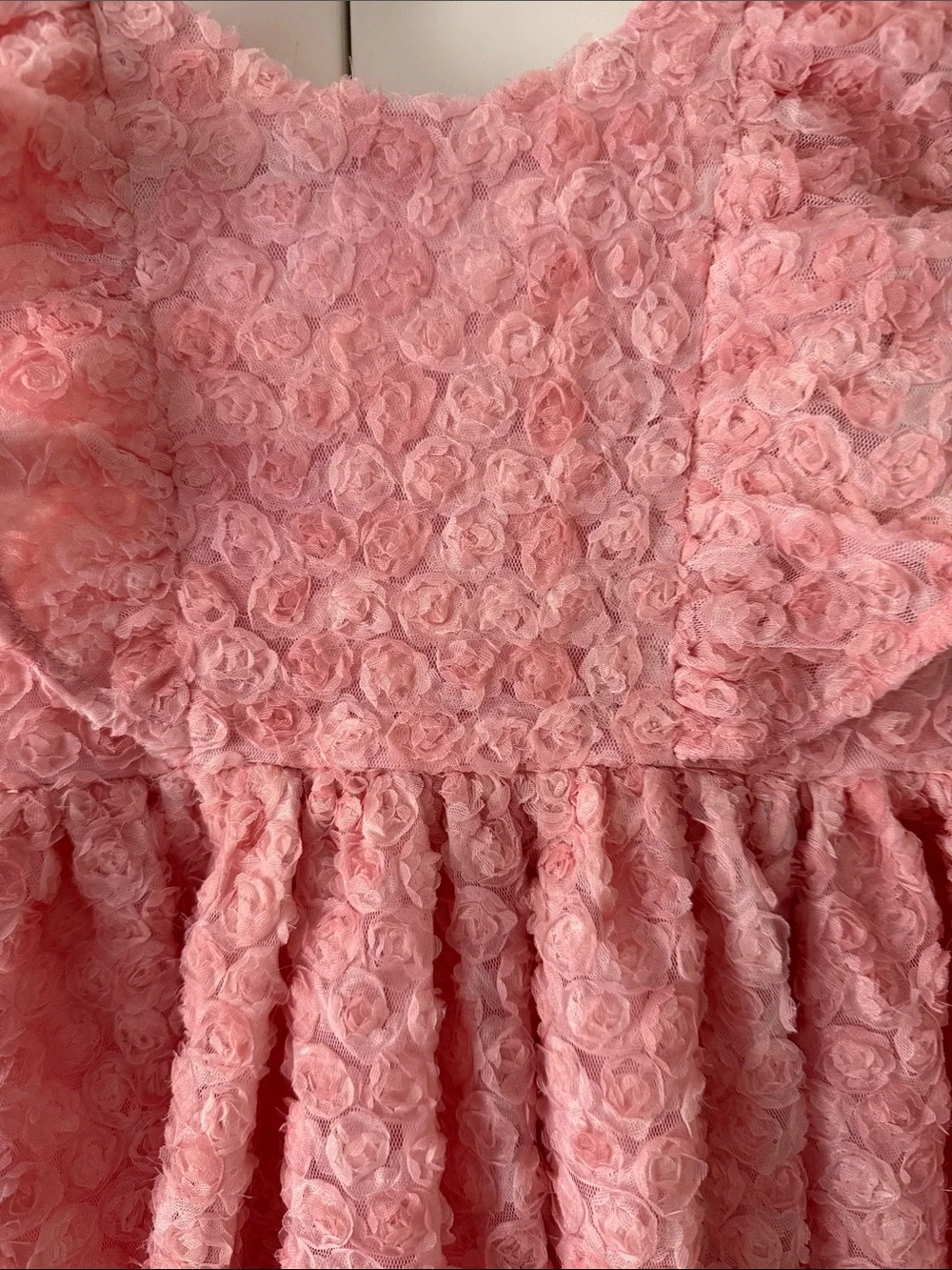 Konges Slojd Girls' Pink Rosette Bow Formal Dress Size 3Y